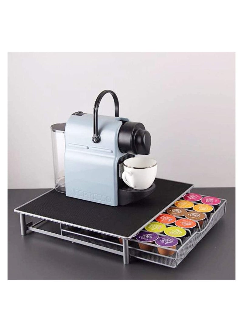 بلومنغ تايم حامل كبسولات القهوة وحامل ماكينة القهوة مضاد للاهتزاز وغير قابل للانزلاق ورف أدراج شبكي لـ 36 قطعة من دولتشي غوستو - Image 2